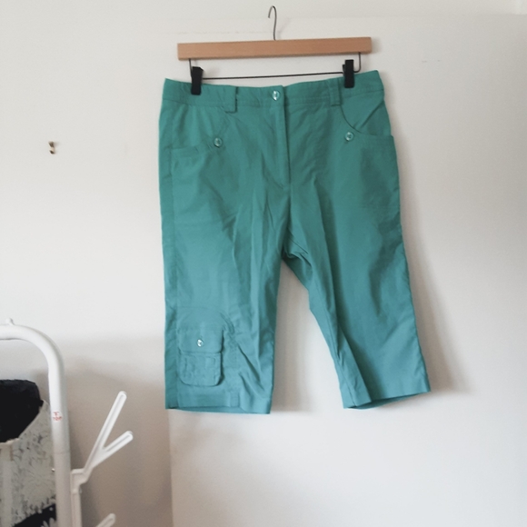 Jamie Sadock Skinnylicious Knee Capri Shorts Antigua Blue Golf - Picture 1 of 7